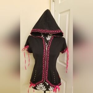 Women's Black & Pink Hoodie Y2K TRIPP NYC